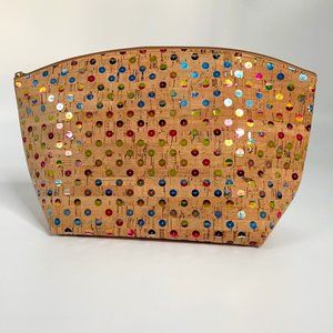 Spicer Bags Small Standing Makeup Bag in Sequin Cork